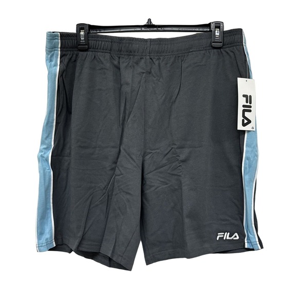 NWT Sz XXL Men’s Fila Logo Rimaz Shorts. Black/Blue. Elastic/Drawstring. - Picture 1 of 4